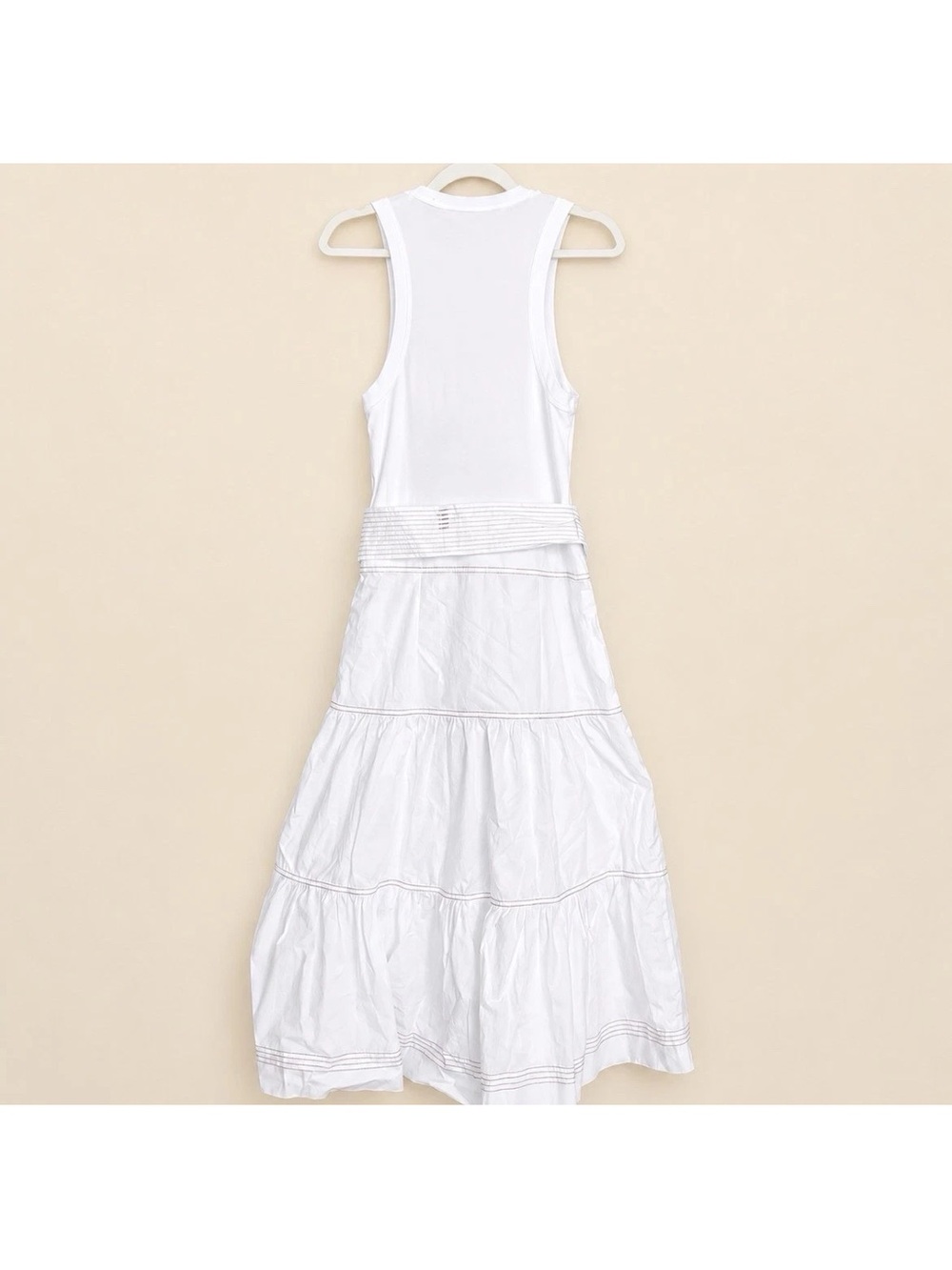 Veronica Beard Women’s Small Austyn Combo Midi Tank Dress White Skirt White Top - Picture 2 of 7